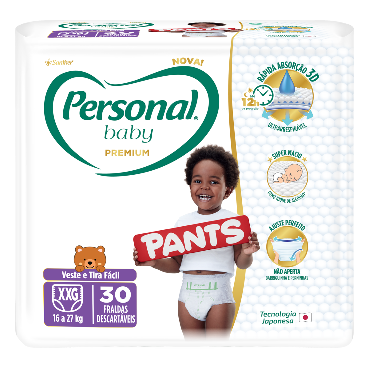 Fralda Descartável Pants Personal Baby Premium XXG Pacote 30 Unidades