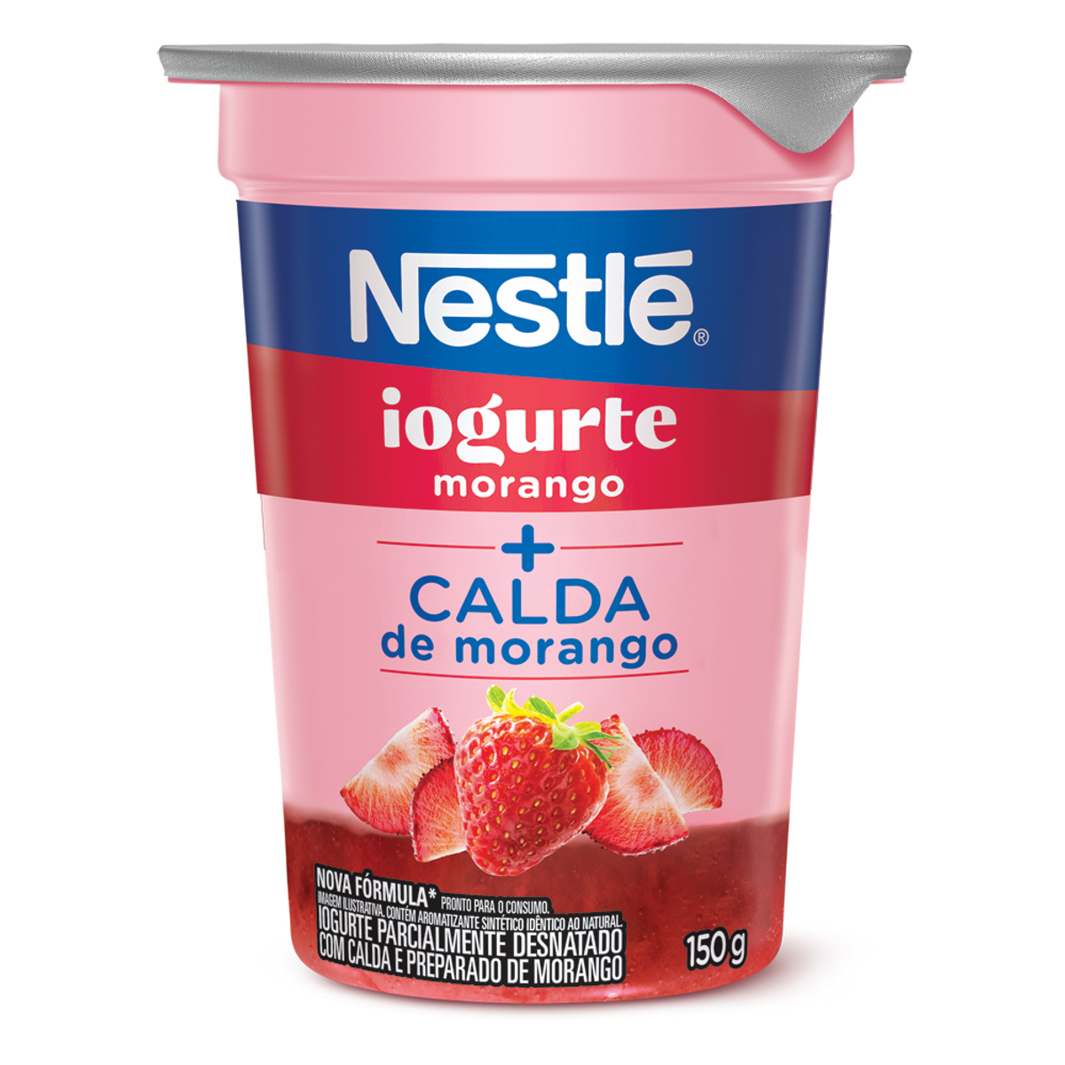 Iogurte Parcialmente Desnatado Sabor e Calda Morango Nestlé Copo 150g
