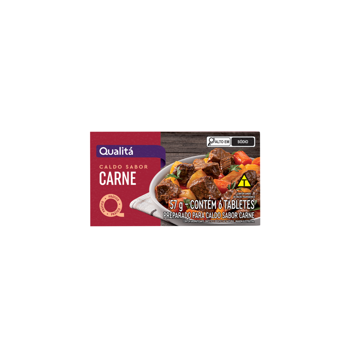 Caldo em Tablete Carne Qualitá Caixa 57g 6 Unidades