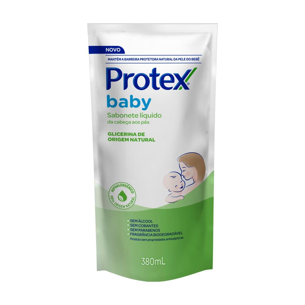 Sabonete Bebê Líquido da Cabeça aos Pés Protex Baby Sachê 380ml Refil
