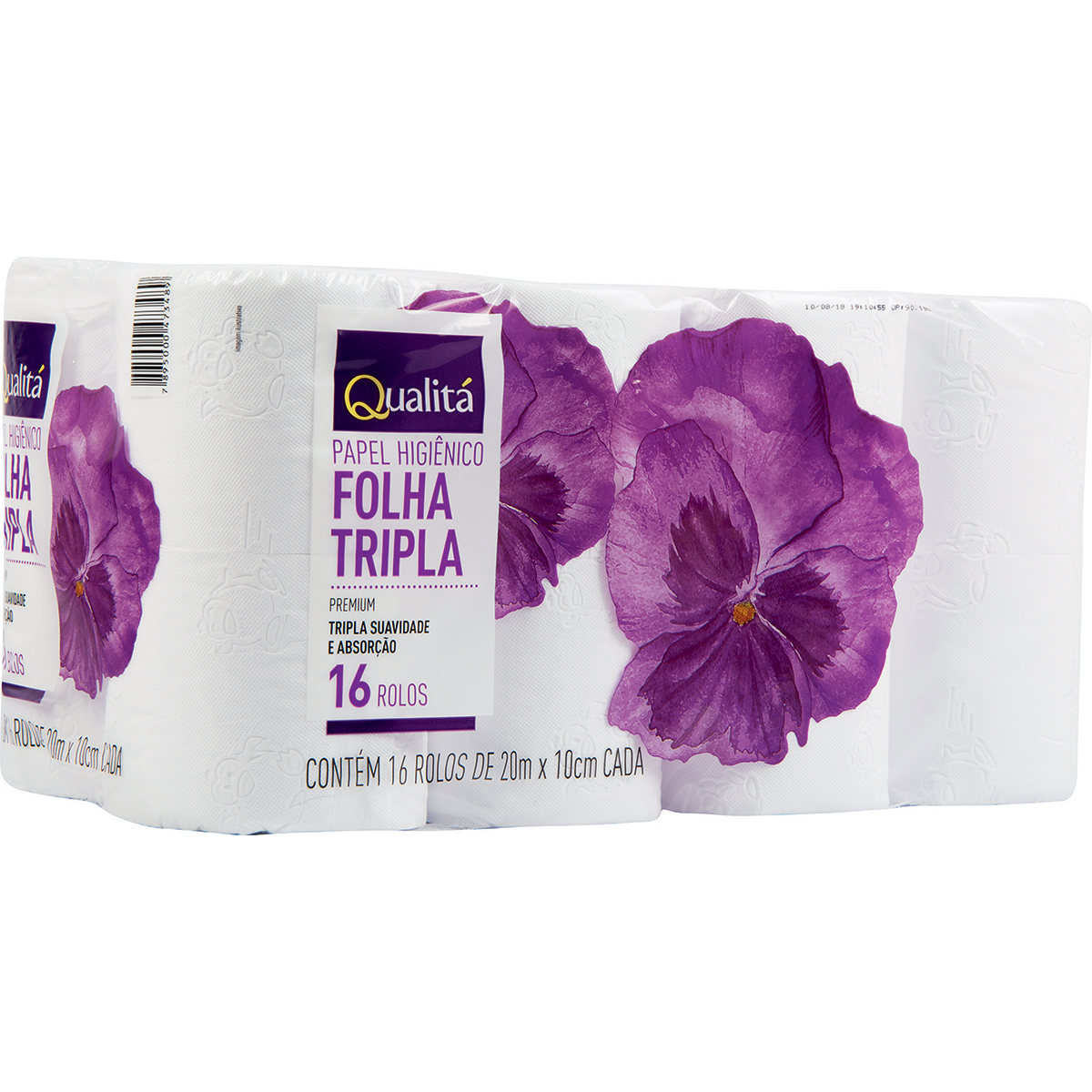 Papel Higiênico Folha Tripla Qualitá Premium 20m Pacote 16 Unidades