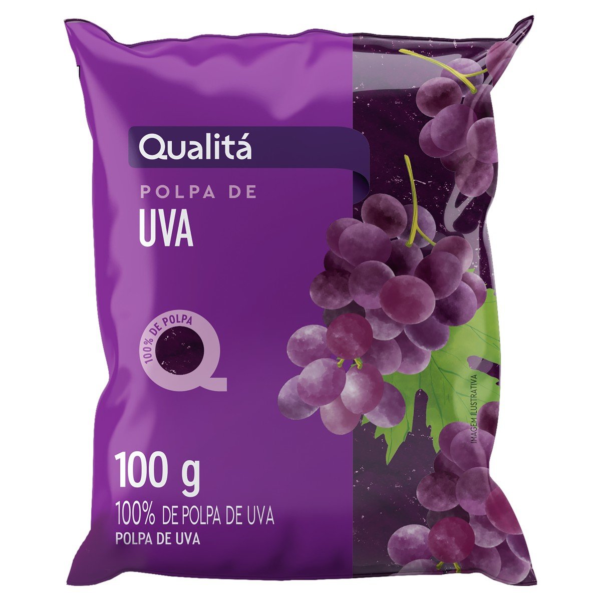 Polpa de Fruta Uva Qualitá Pacote 100g
