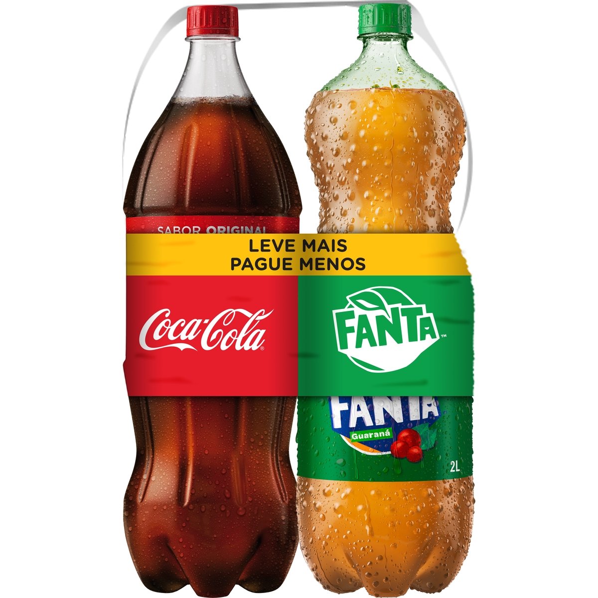 Kit Refrigerante Coca-Cola Original + Fanta Guaraná 2l Cada Leve Mais Pague Menos