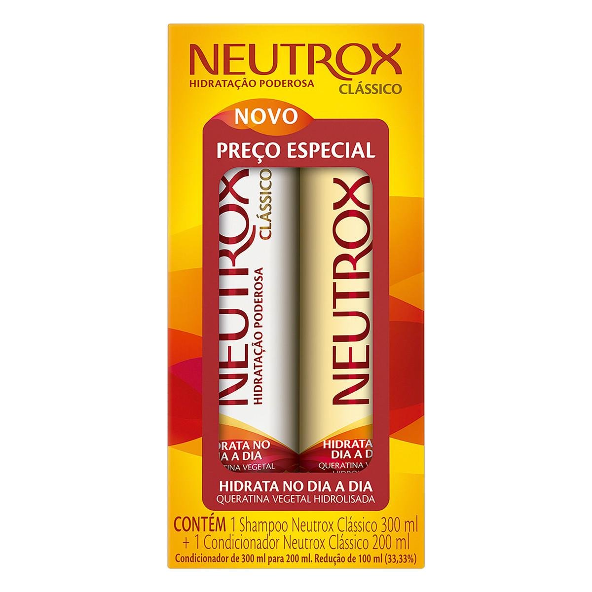 Kit Shampoo 300ml + Condicionador 200ml Neutrox Hidra Brilho