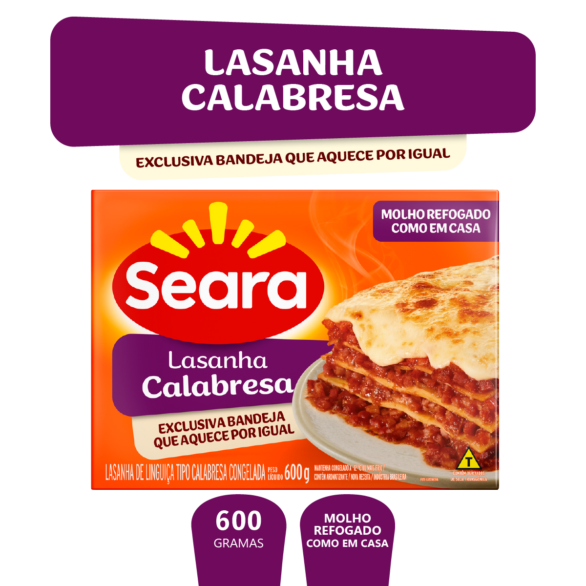 Lasanha de Calabresa Seara 600g
