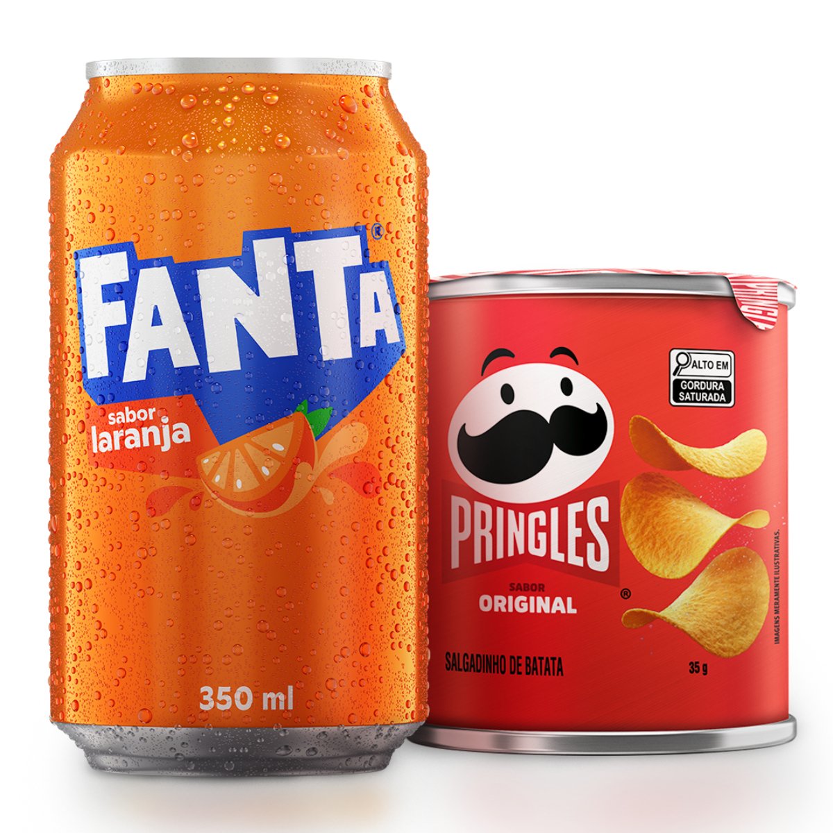 Kit Fanta Laranja 350ml + Pringles Original 35g