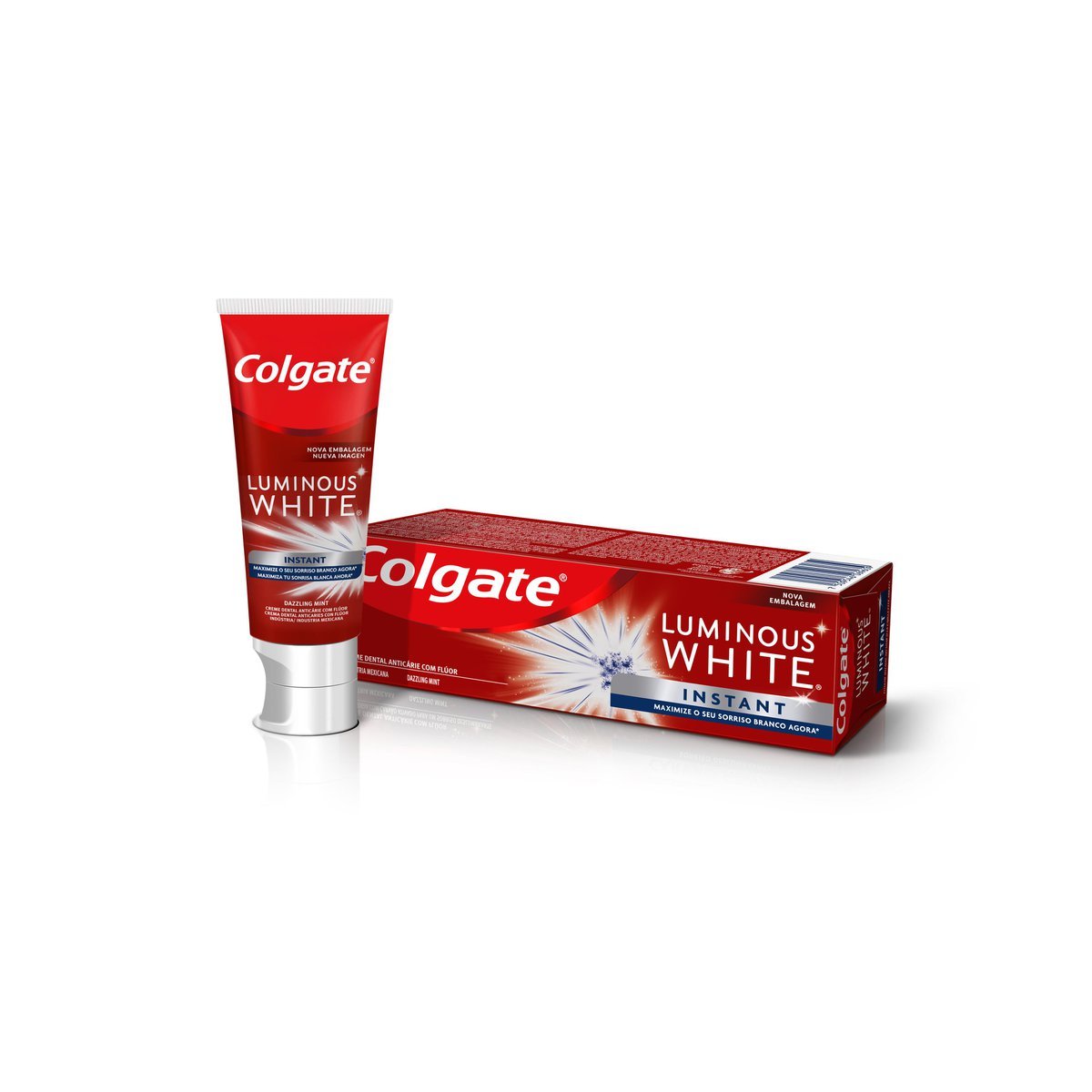 Creme Dental Dazzling Mint Colgate Luminous White Instant White Caixa 70g