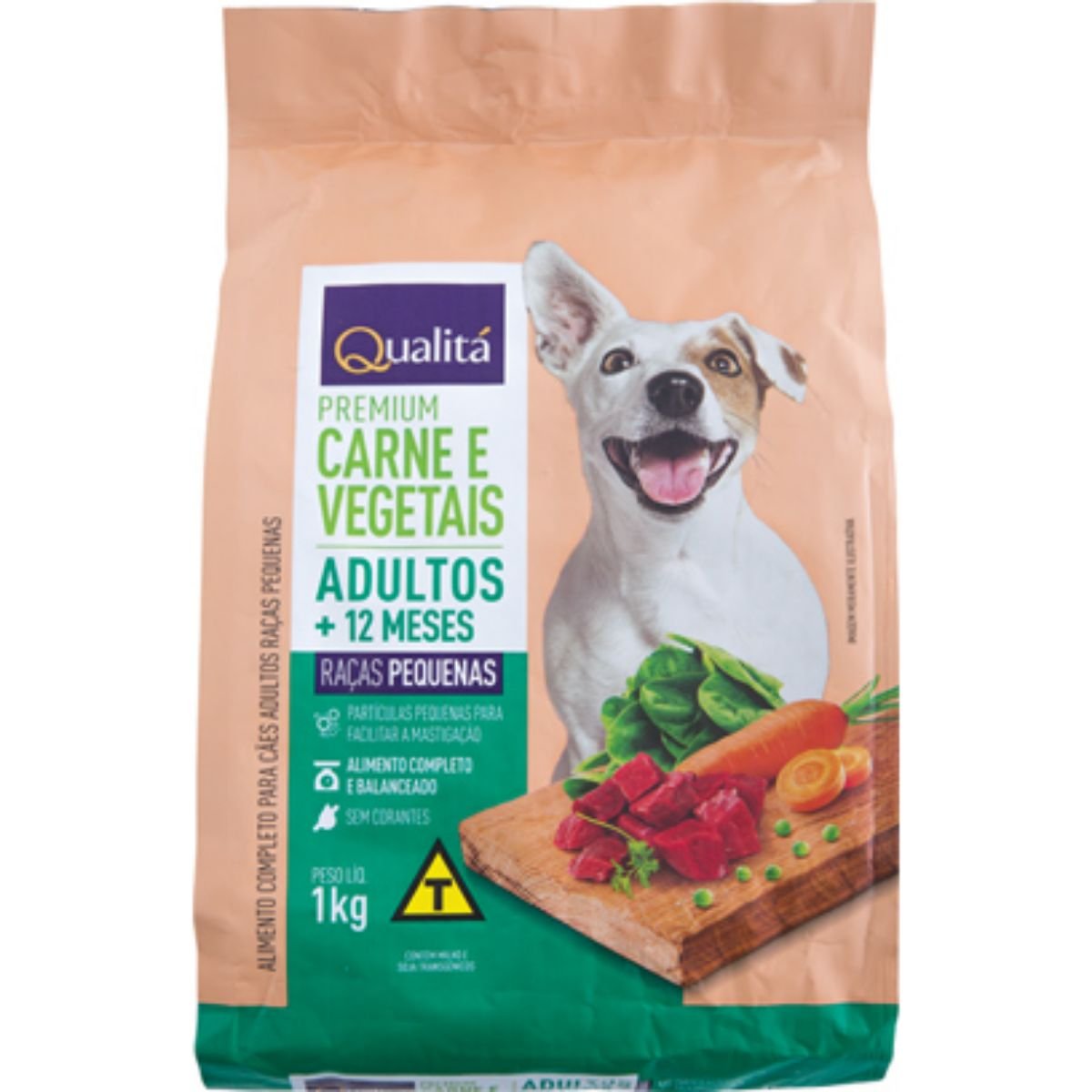Ração QUALITÁ Para Cães Raças Pequenas Sabor Carne e Vegetais 1kg