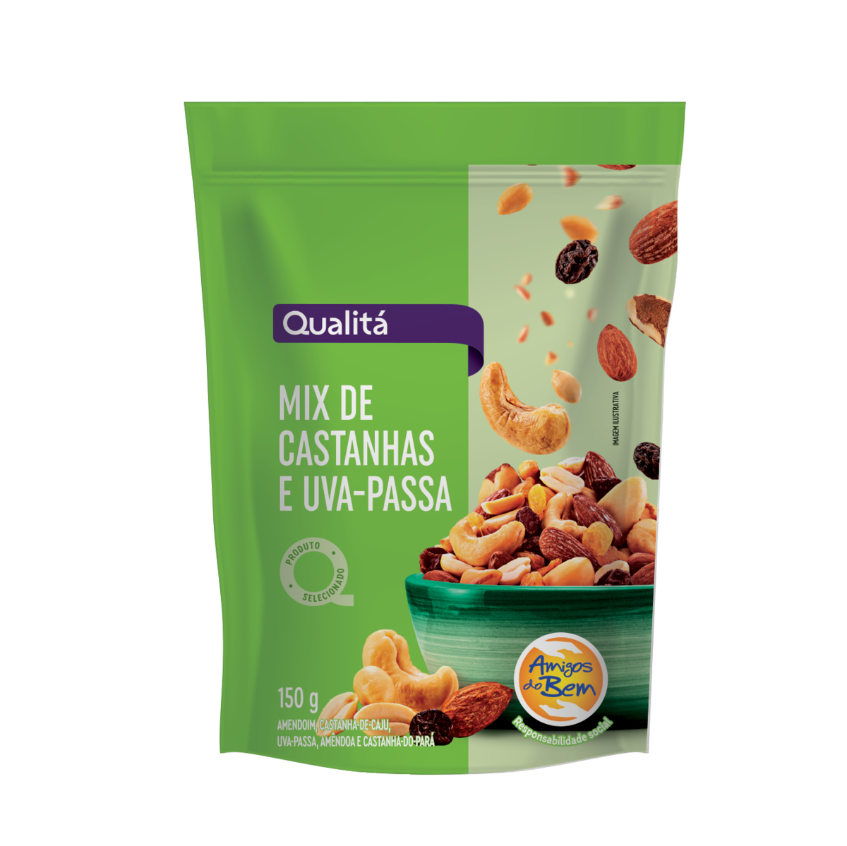 Mix de Castanhas e Uva Passa QUALITÁ 150g
