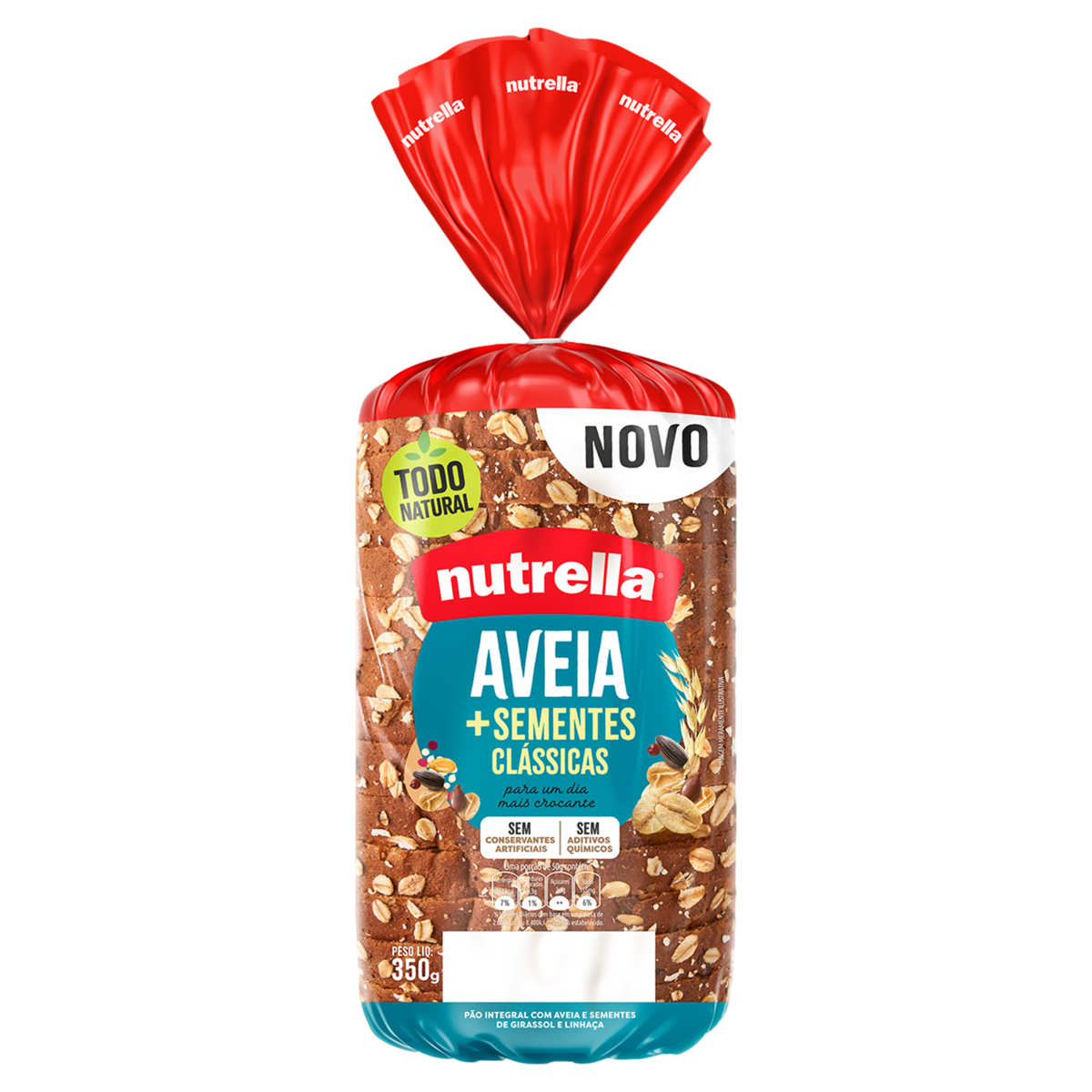 Pão Integral Aveia e Sementes Clássicas Nutrella Pacote 350g
