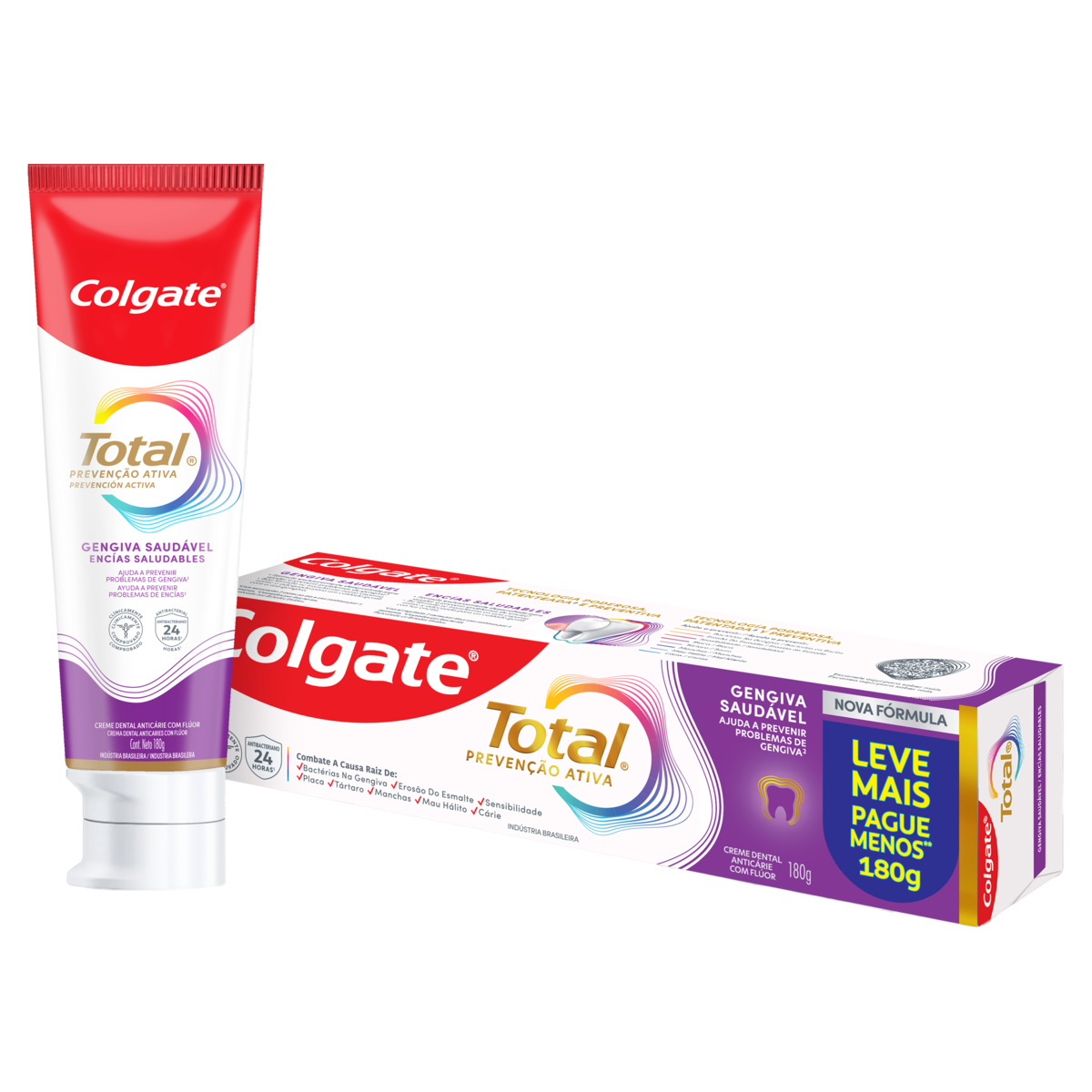 Creme Dental Colgate Total Prevenção Ativa Gengiva Saudável Caixa 180g Leve Mais Pague Menos