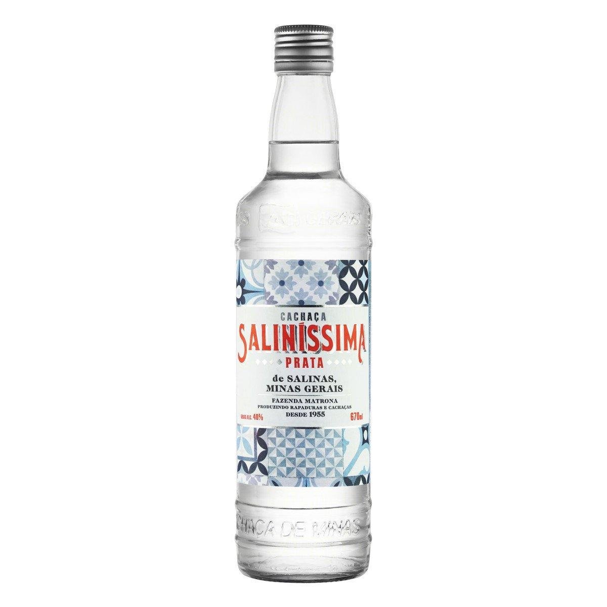 Cachaça Prata Saliníssima Garrafa 670ml