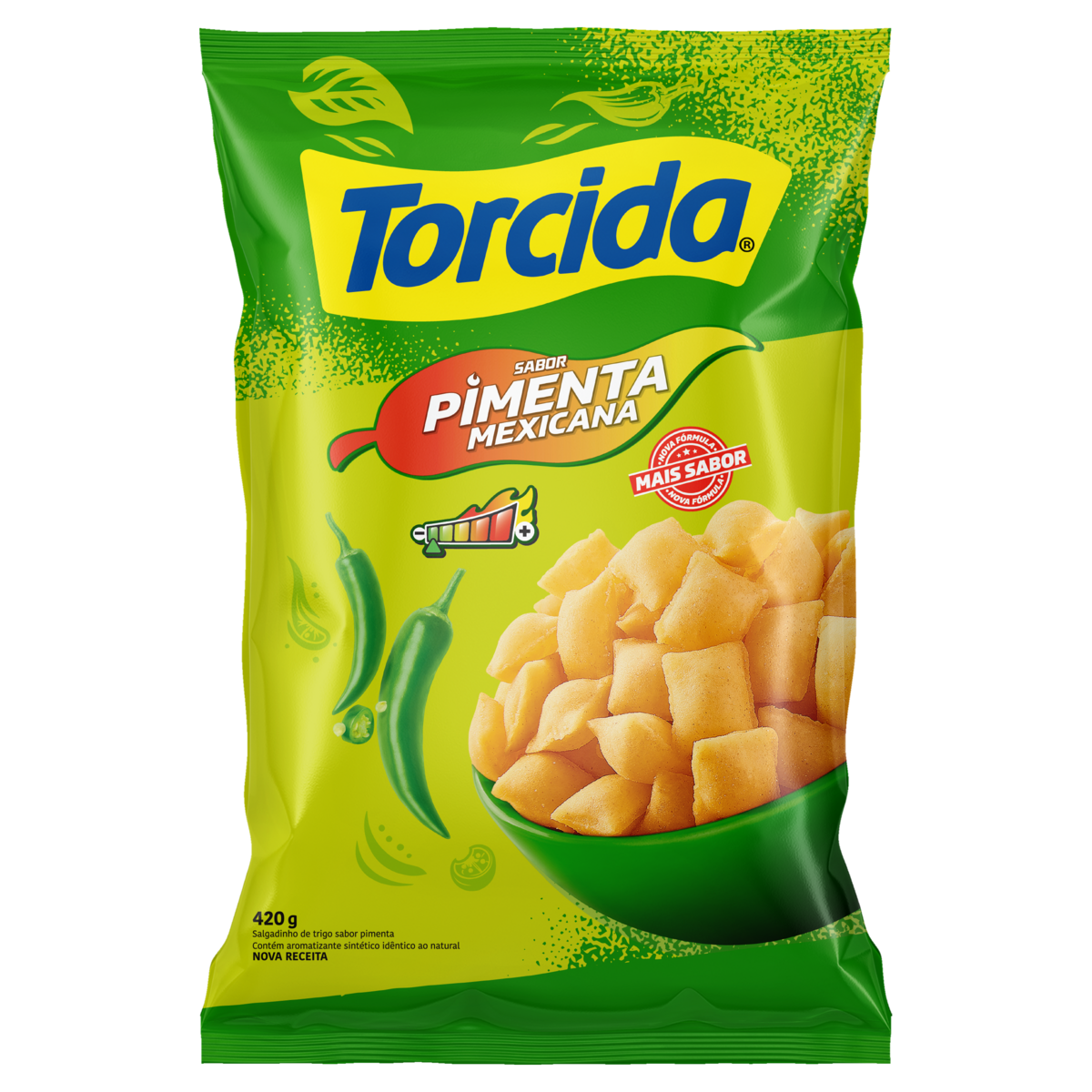 Salgadinho de Trigo Pimenta Mexicana Torcida Pacote 420g