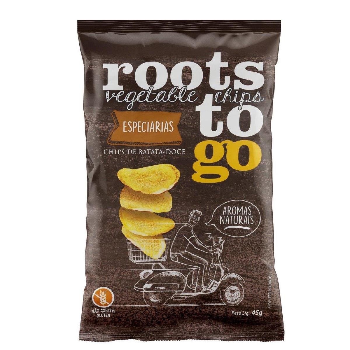 Chips de Batata-Doce Especiarias Roots To Go Pacote 45g