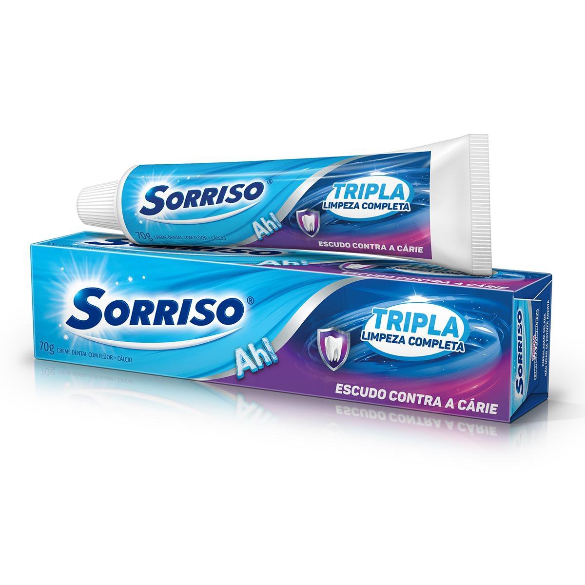 Creme Dental Sorriso Tripla Limpeza Completa Caixa 70g