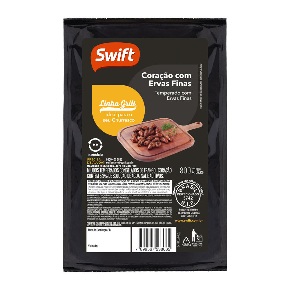 Coração Ervas Swift 800G