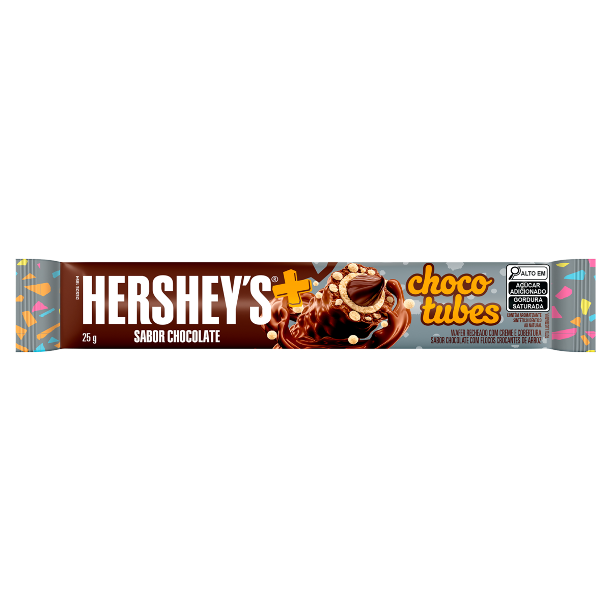 Rolinhos de Wafer Chocolate Hersheys Mais Chocotubes Pacote 25g
