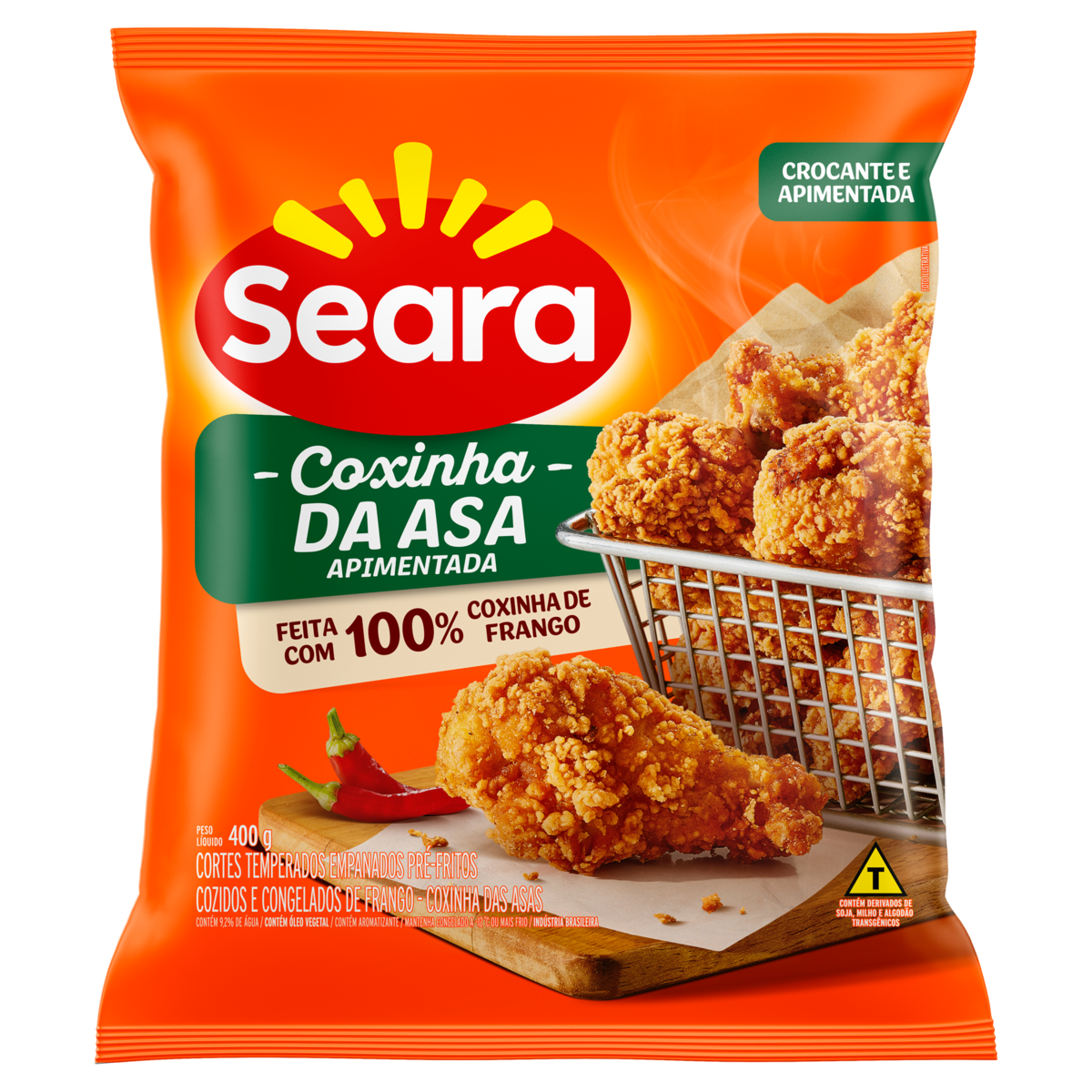 Empanado de Frango Coxinha da Asa Apimentada Seara Pacote 400g