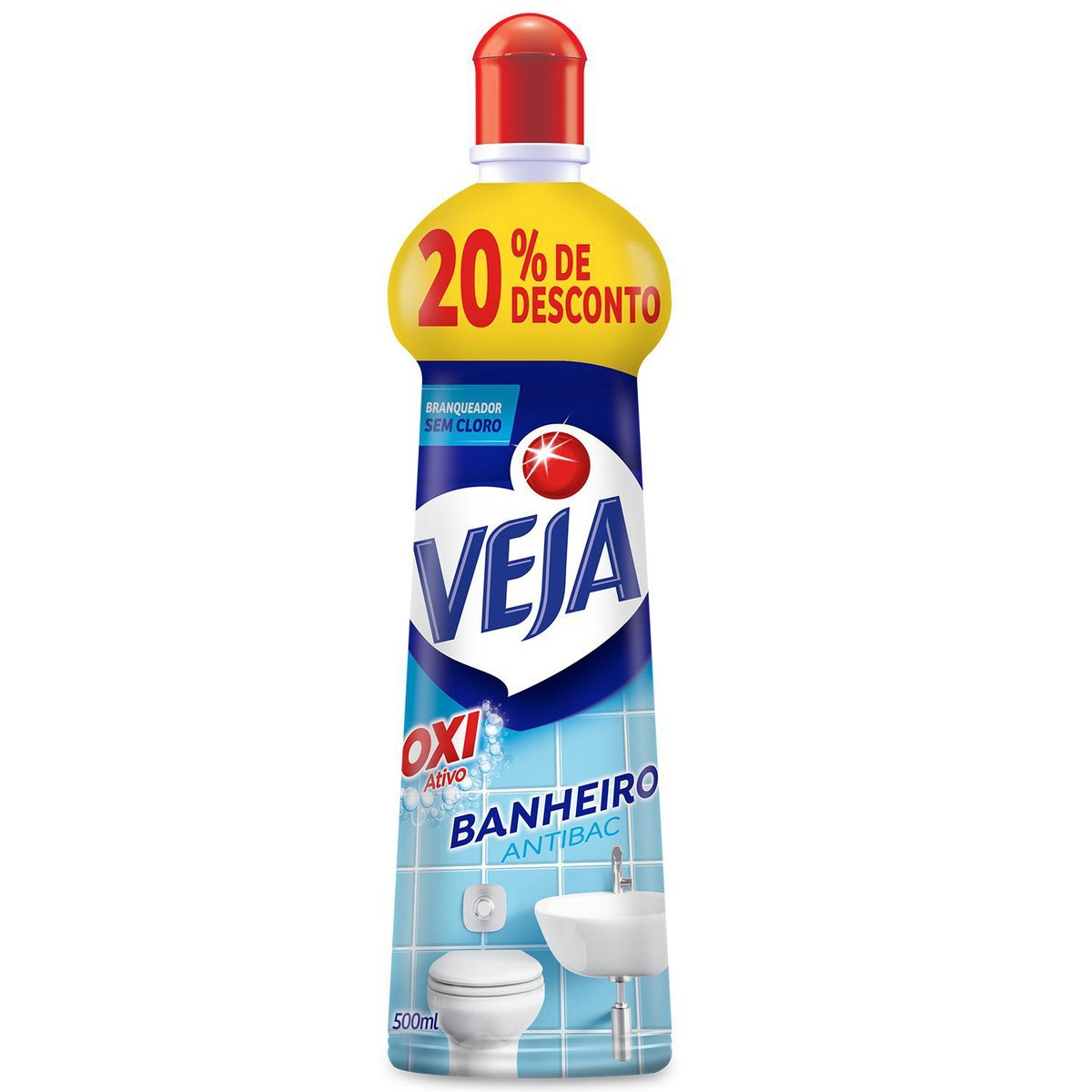 Branqueador Banheiro Veja Antibac Squeeze 500ml Grátis 20% de Desconto