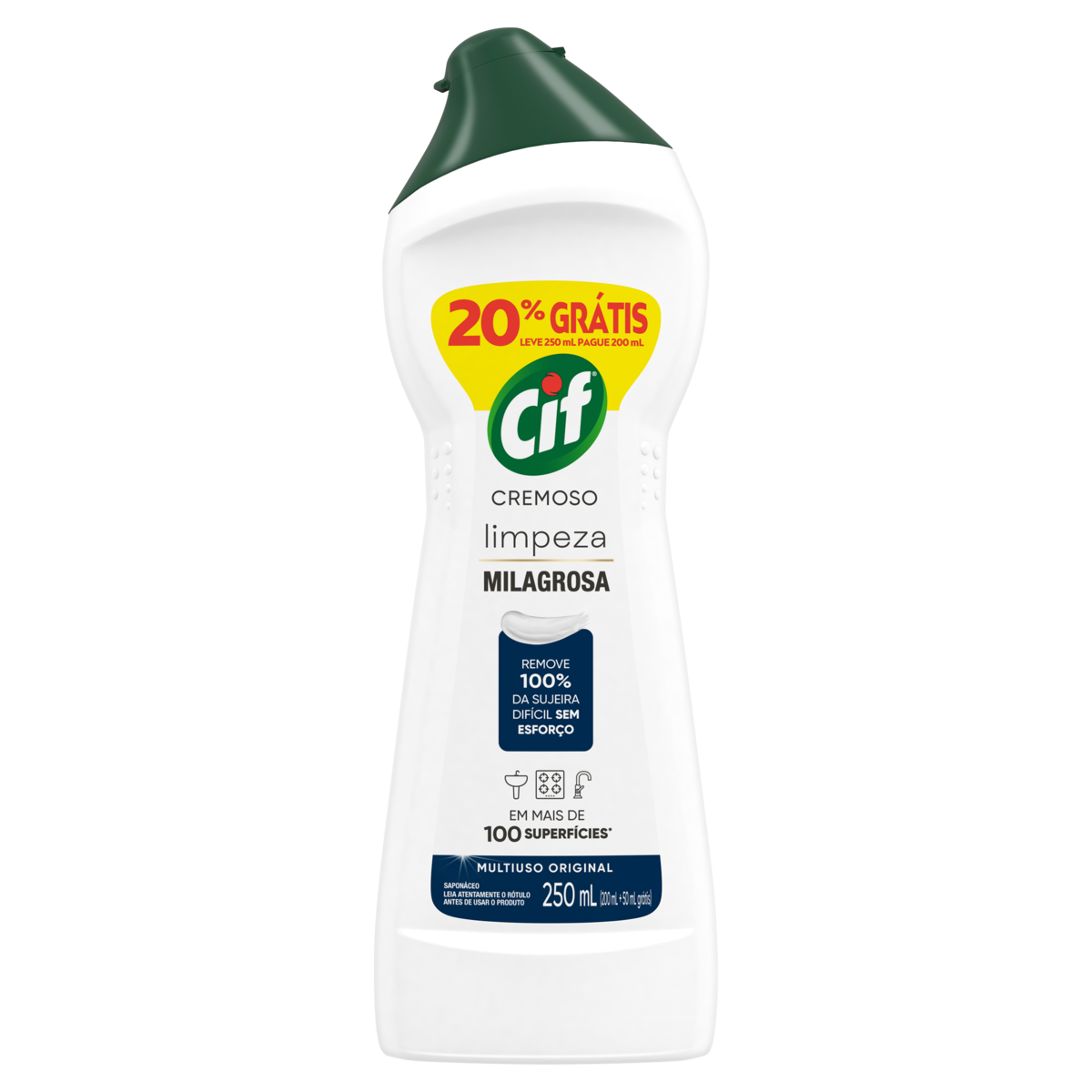 Saponáceo Cremoso Multiuso Original Cif Squeeze Leve 250ml Pague 200ml