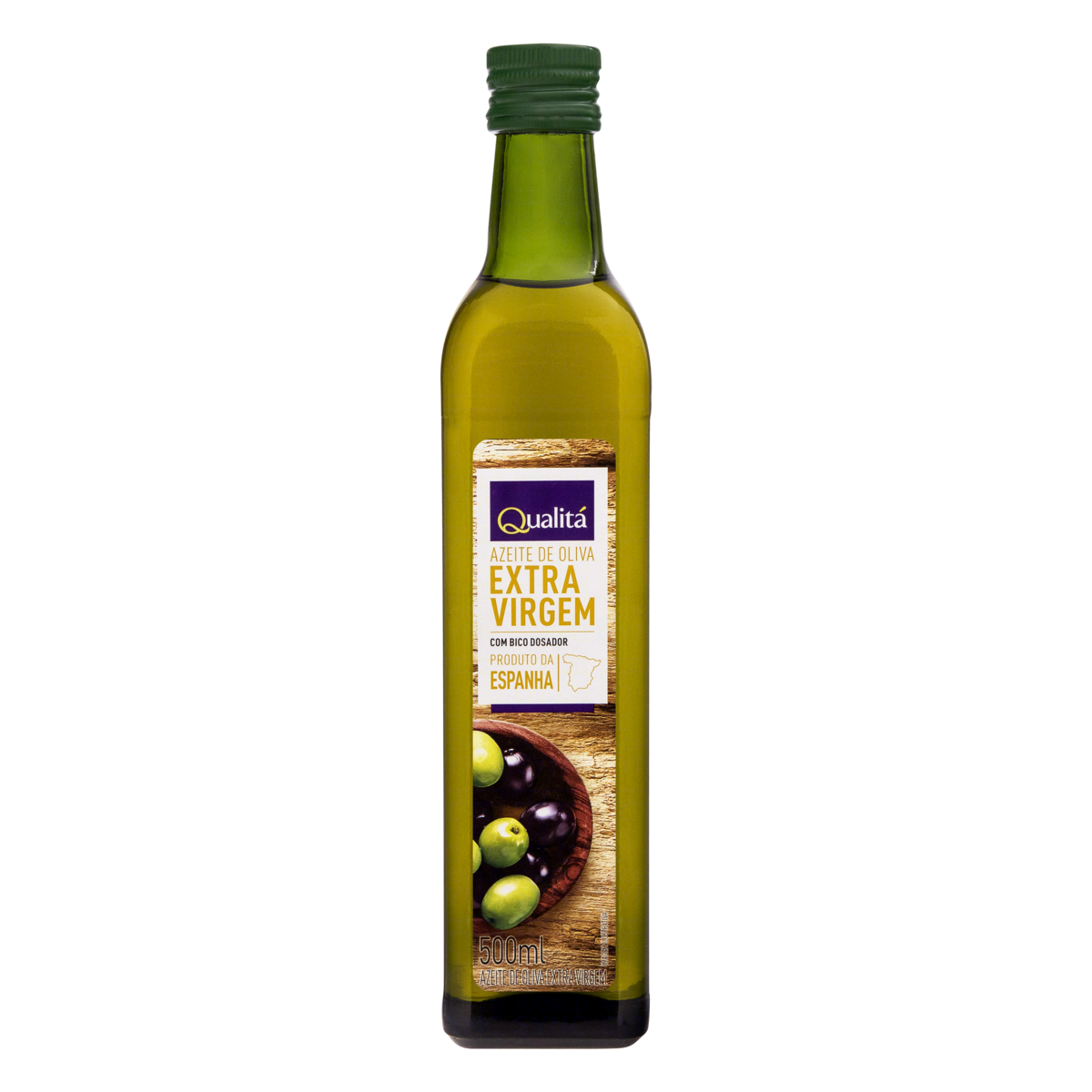 Azeite de Oliva Extra Virgem Espanhol com Bico Dosador Qualitá Vidro 500ml