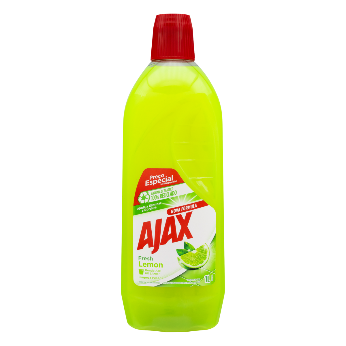 Limpador Limpeza Pesada Fresh Lemon Ajax Frasco Leve 1000ml Pague 800ml