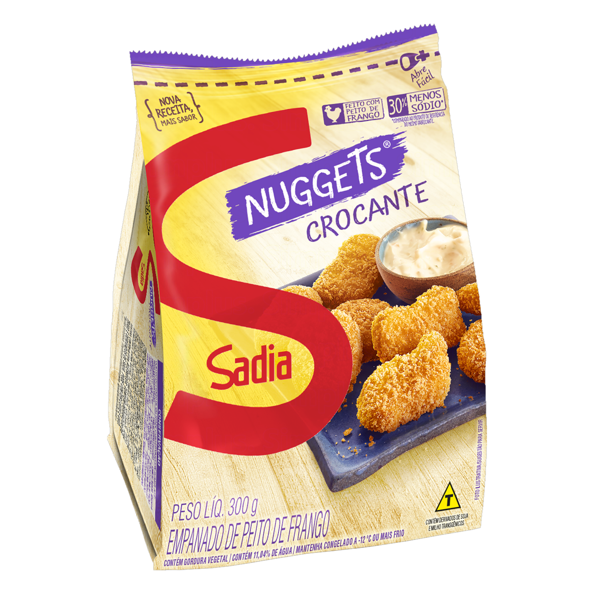 Empanado de Frango Peito Crocante Sadia Nuggets Pacote 300g