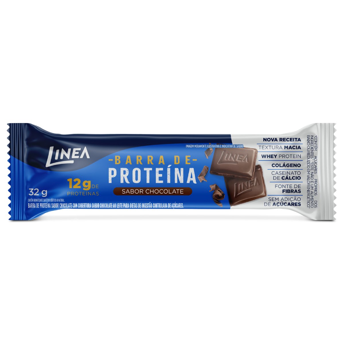 Barra de Proteína Chocolate Cobertura Chocolate ao Leite Linea 32g