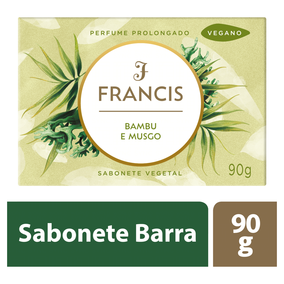 Sabonete Barra Vegetal Bambu e Musgo Francis Caixa 90g
