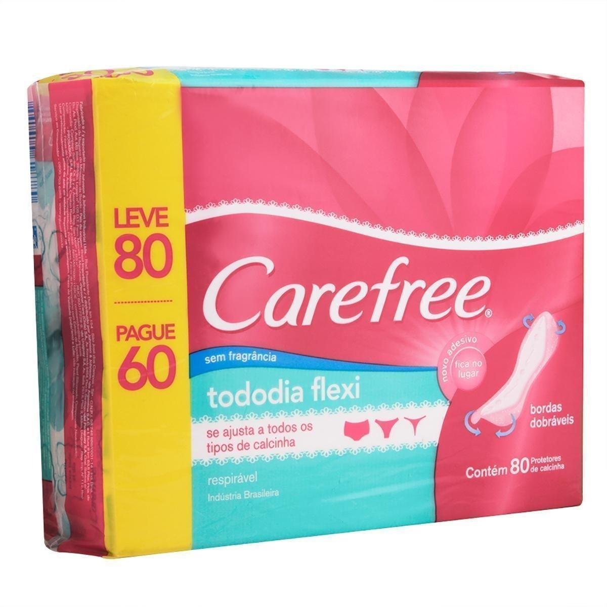 Protetor Diário CAREFREE Todo Dia Flex Pacote Com 80 Unidades