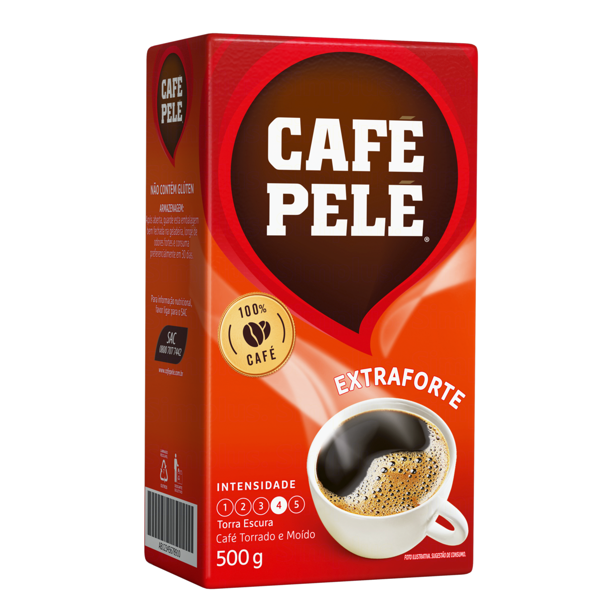 Café Torrado e Moído a Vácuo Extraforte Café Pelé Pacote 500g