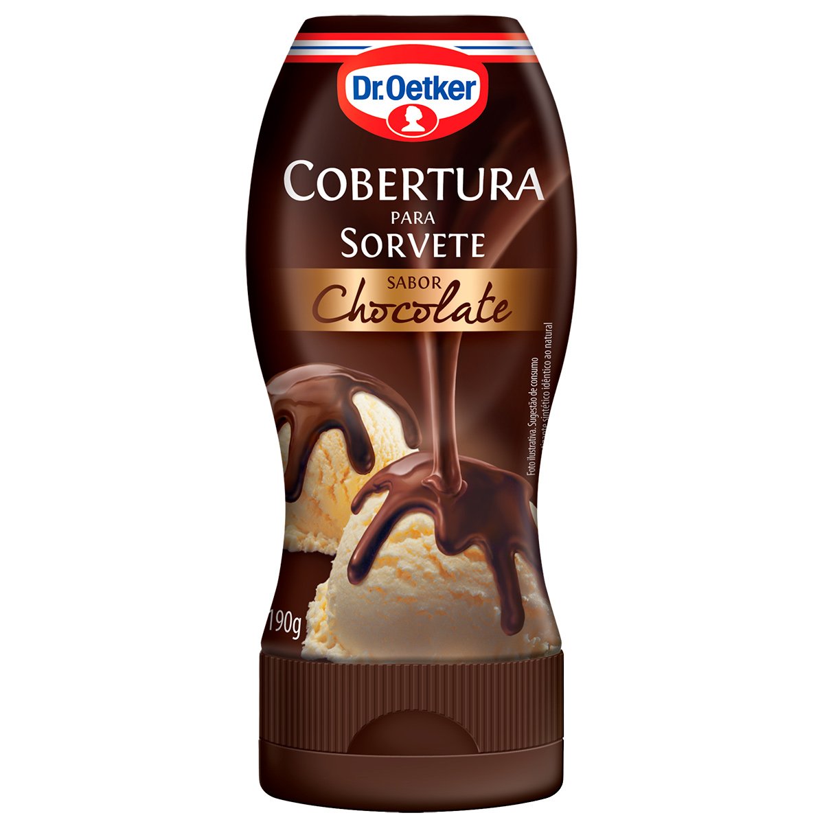 Dr. Oetker Cobertura Para Sorvete Sabor Chocolate Para Cobrir e Decorar Doces e Sobremesas Pronta Para Uso 190g