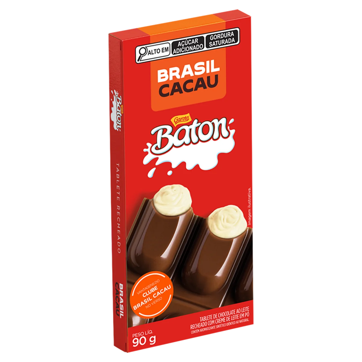Chocolate ao Leite Baton Brasil Cacau Tablete 90G