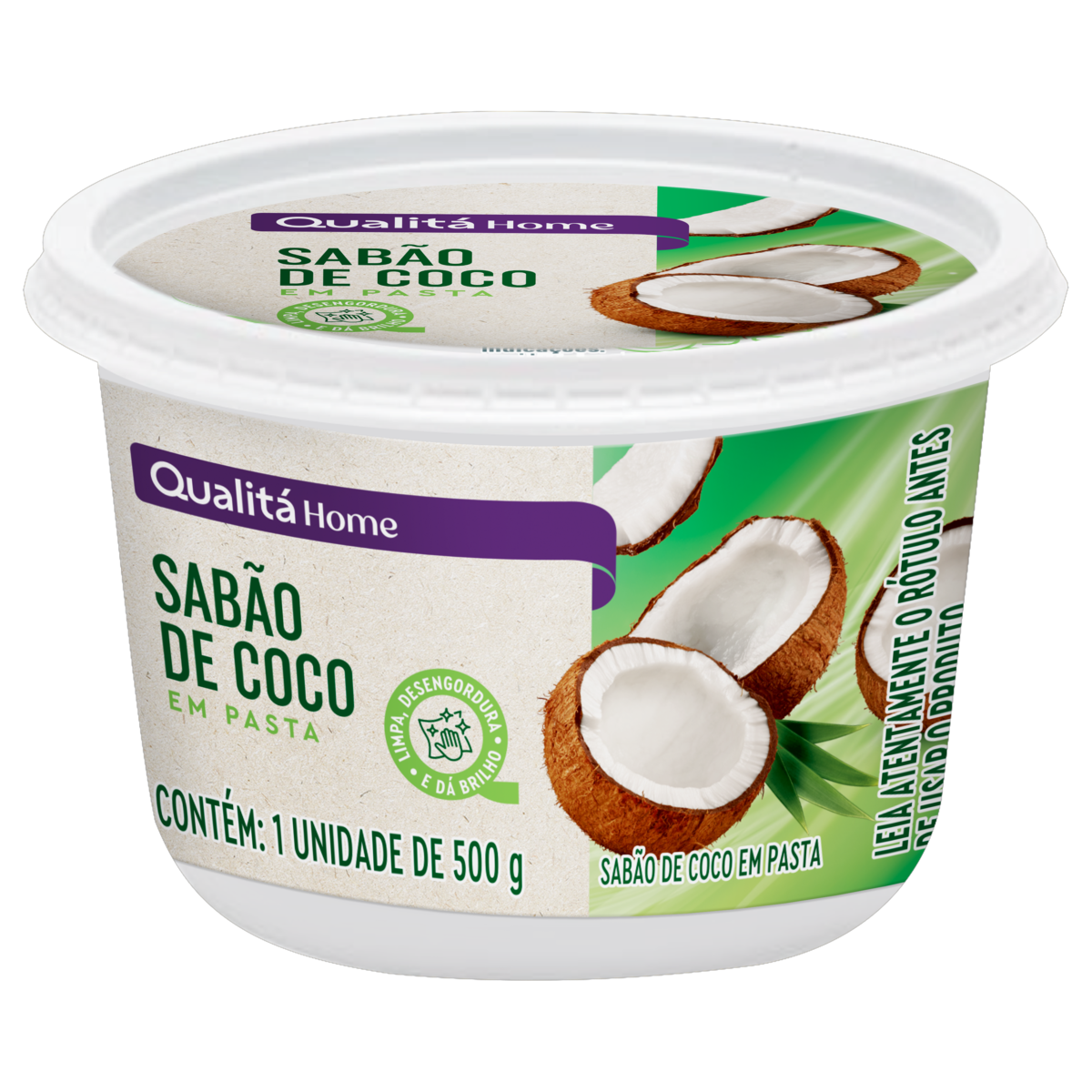 Sabão em Pasta Coco Qualitá Home Pote 500g