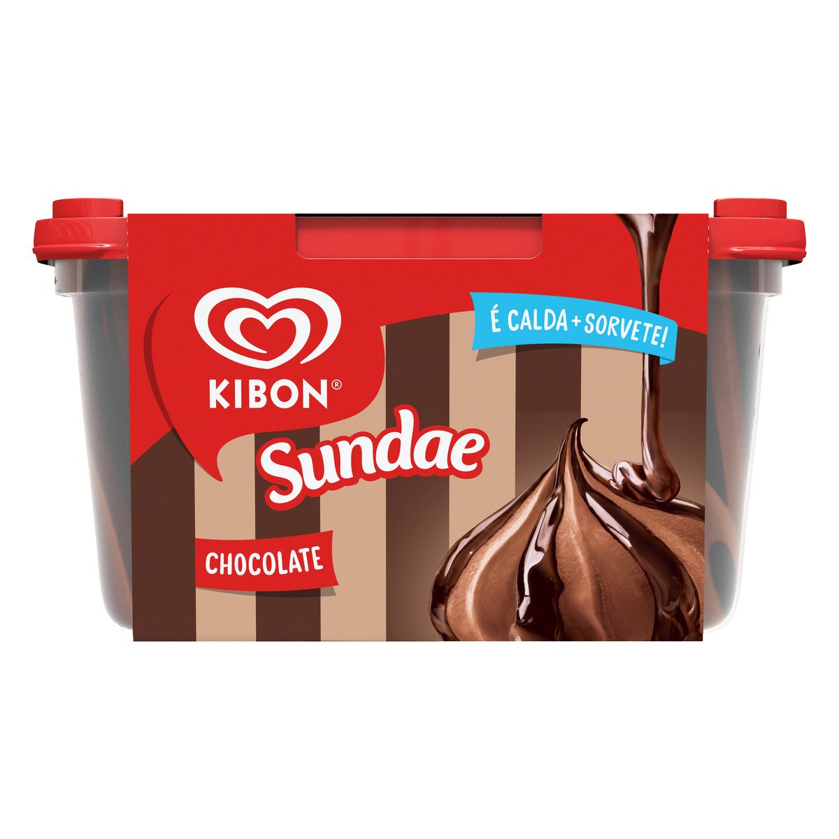 Sorvete Sundae Chocolate Calda Chocolate Trufado Kibon Pote 1,4l