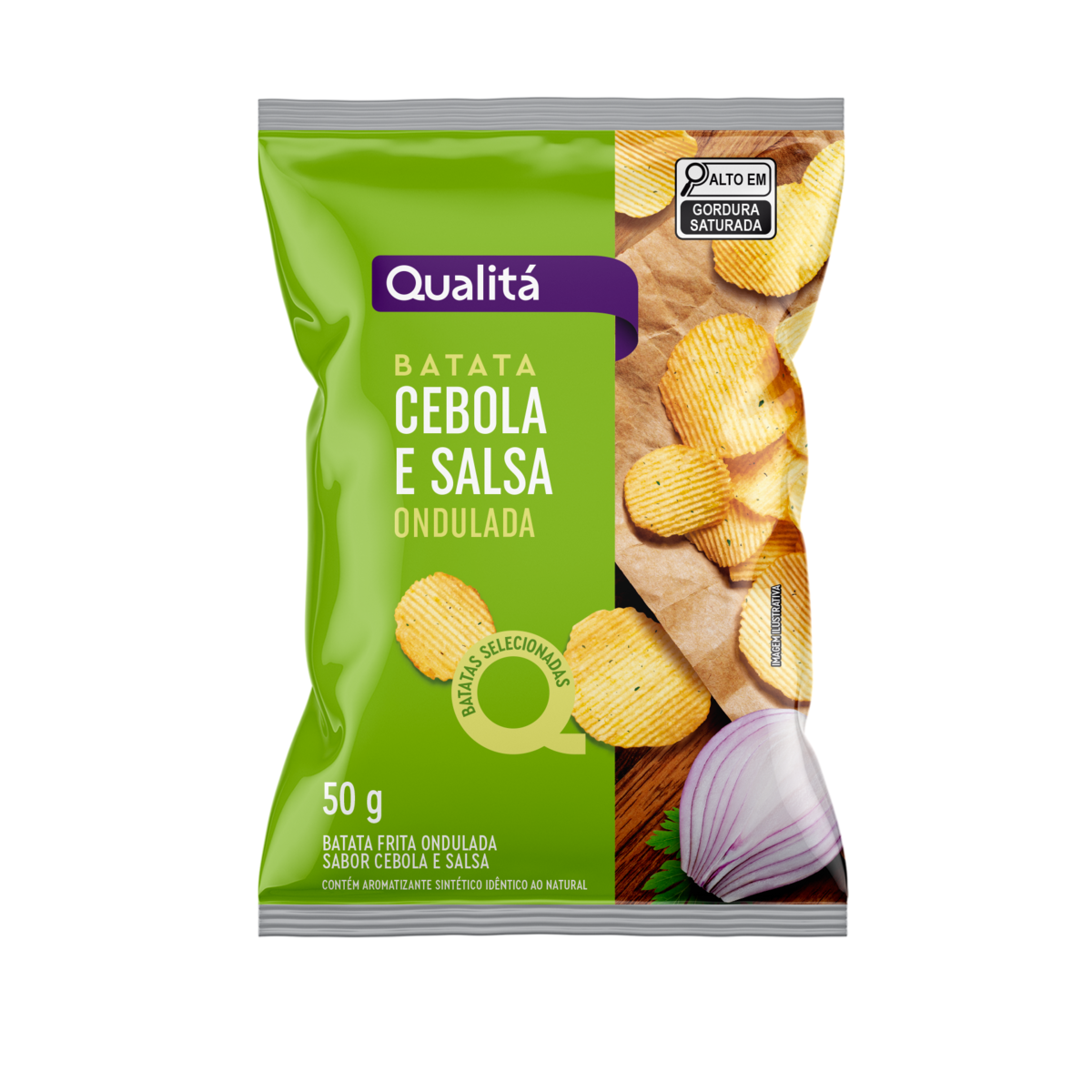 Batata Frita Ondulada Cebola e Salsa Qualitá Pacote 50g
