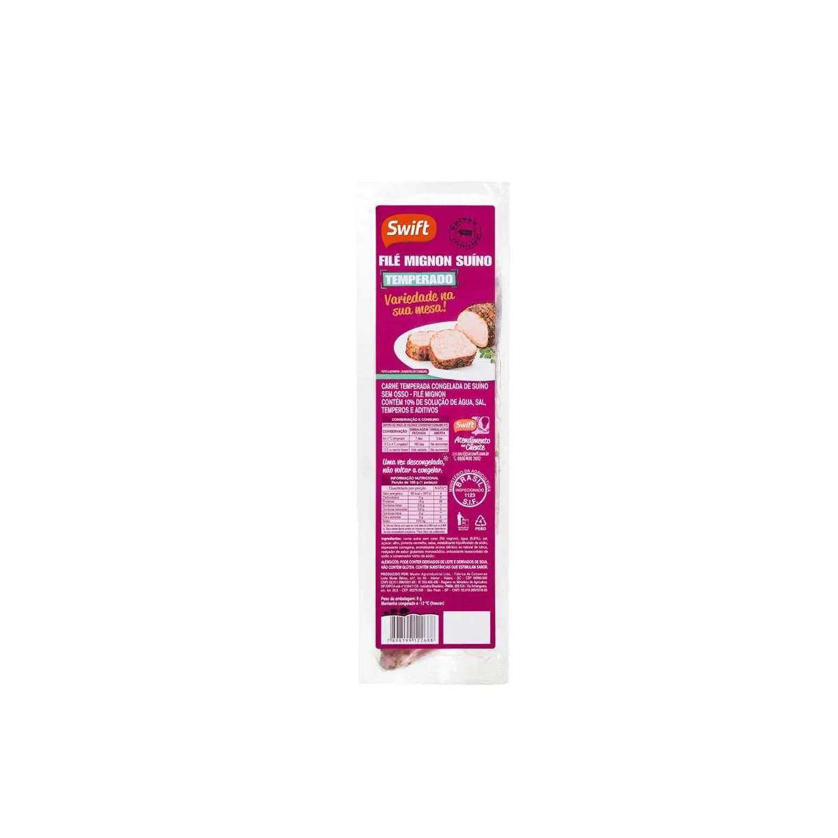 Filé Mignon Suino Temperado Congelado SWIFT 900g