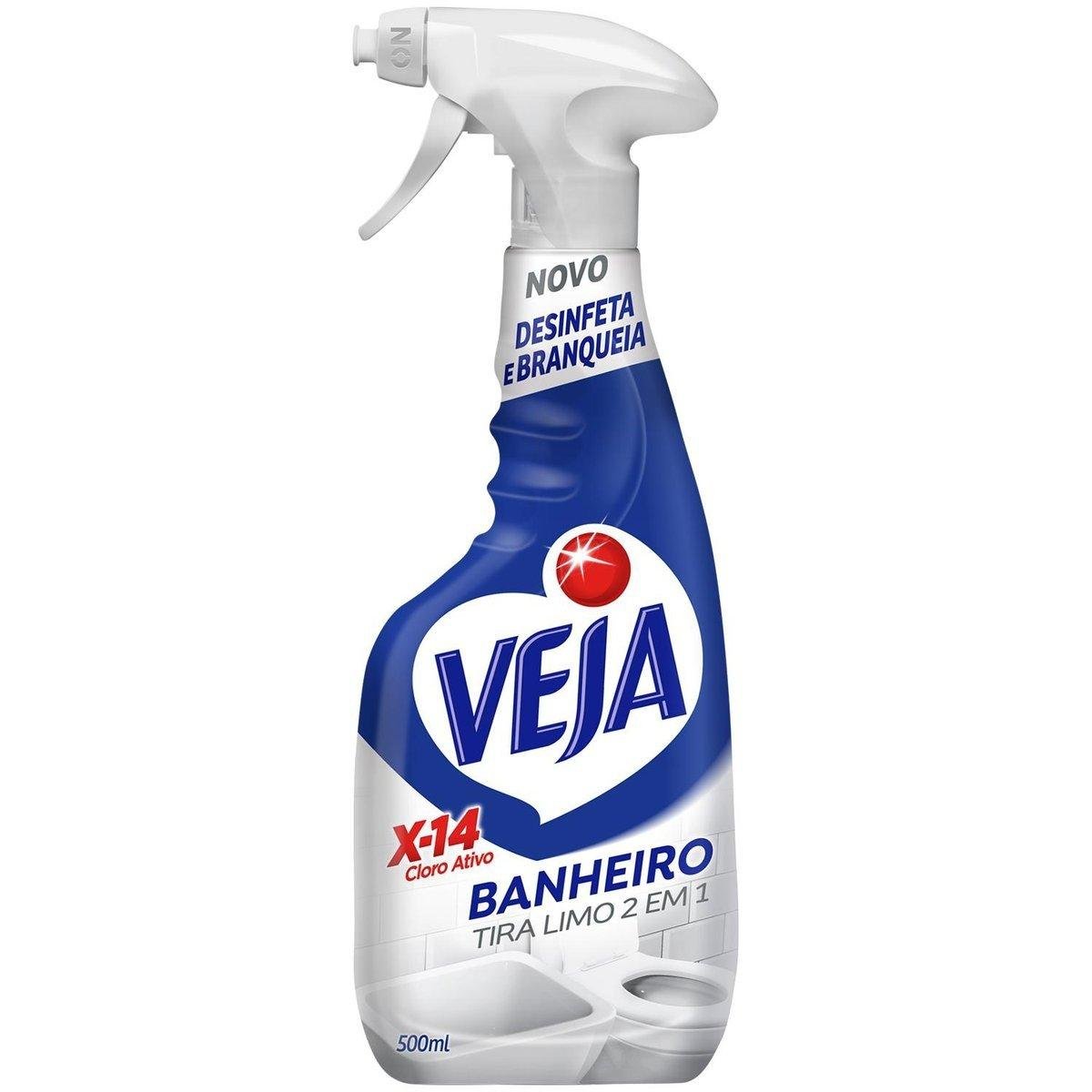 Desinfetante Banheiro Tira-Limo Veja X-14 Frasco 500ml Borrifador