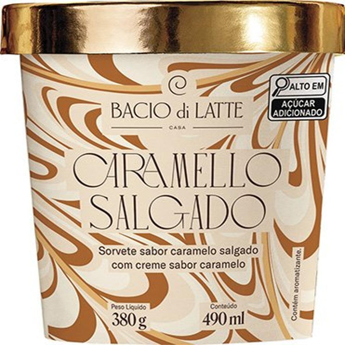Sorvete Caramelo Salgado Bacio di Latte Pote 490ml