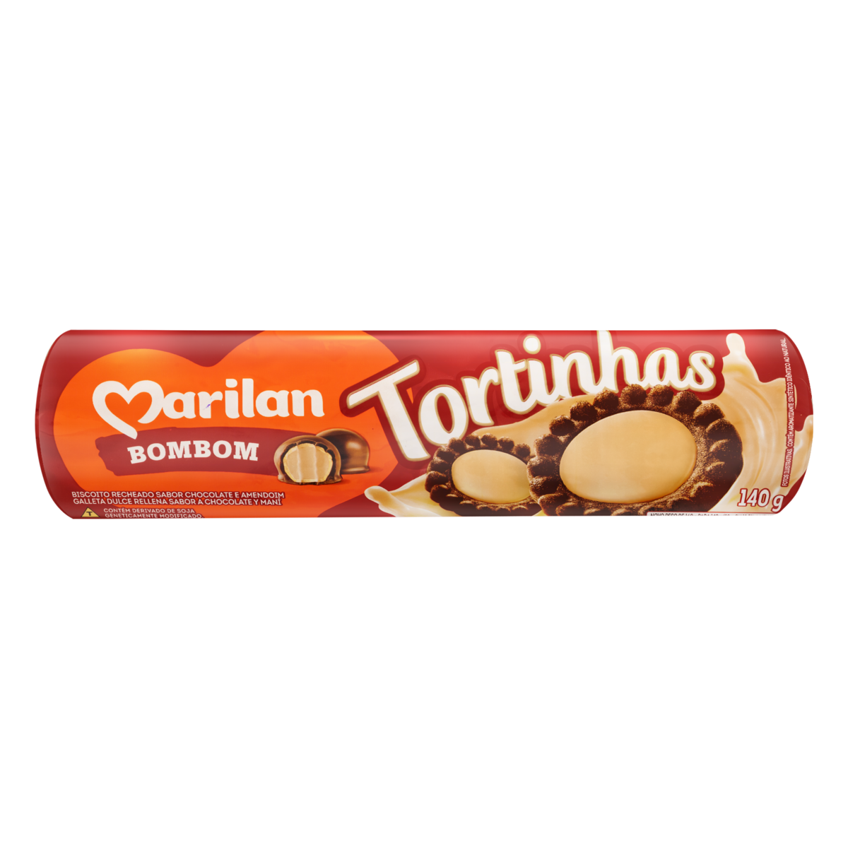 Biscoito Recheio Bombom Marilan Tortinhas Pacote 140g