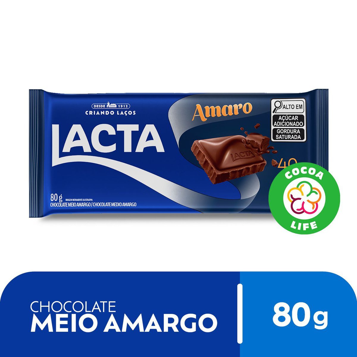 Chocolate Lacta Amaro 40% Cacau Barra 80g