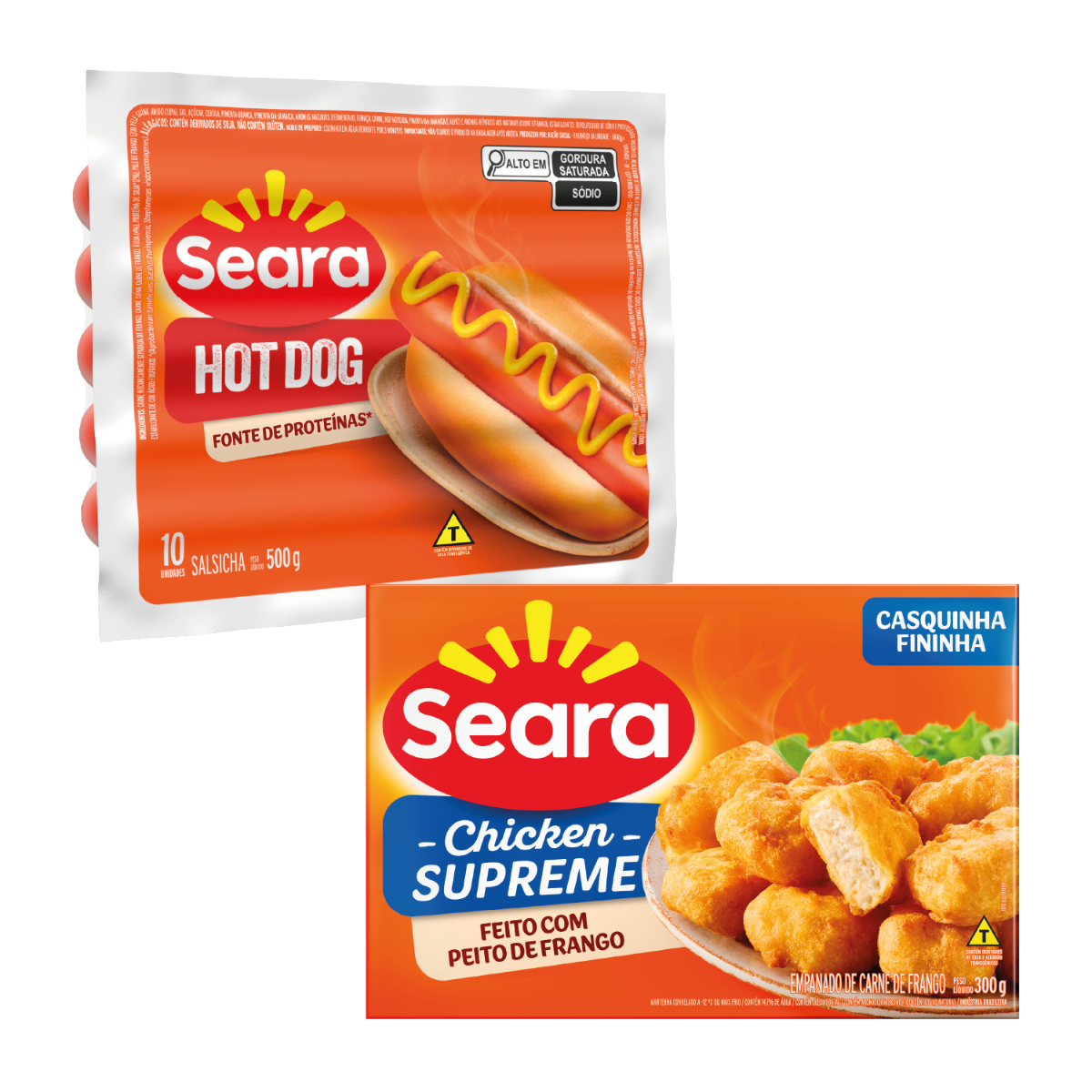 Kit Hot&Croc Seara - Salsicha Hot Dog + Chicken Supreme