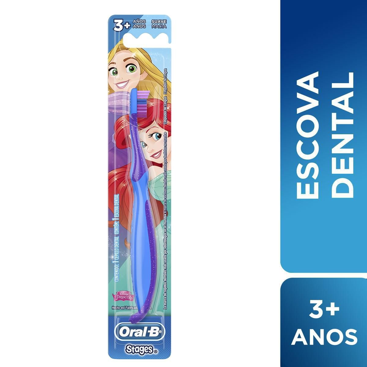 Escova Dental Infantil Macia Disney Princess Oral-B Pro-Saúde Stages