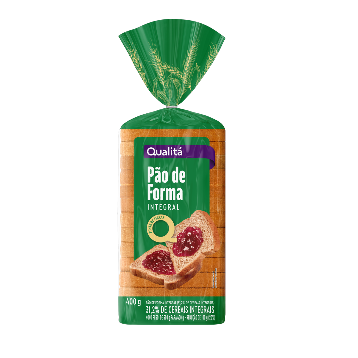 Pão de Forma Integral Qualitá Pacote 400g