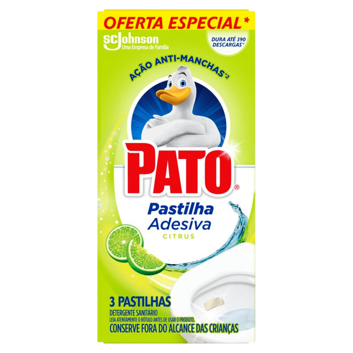 Desodorizador Sanitário Pato Pastilha Adesiva Citrus 3UN 20% Desconto