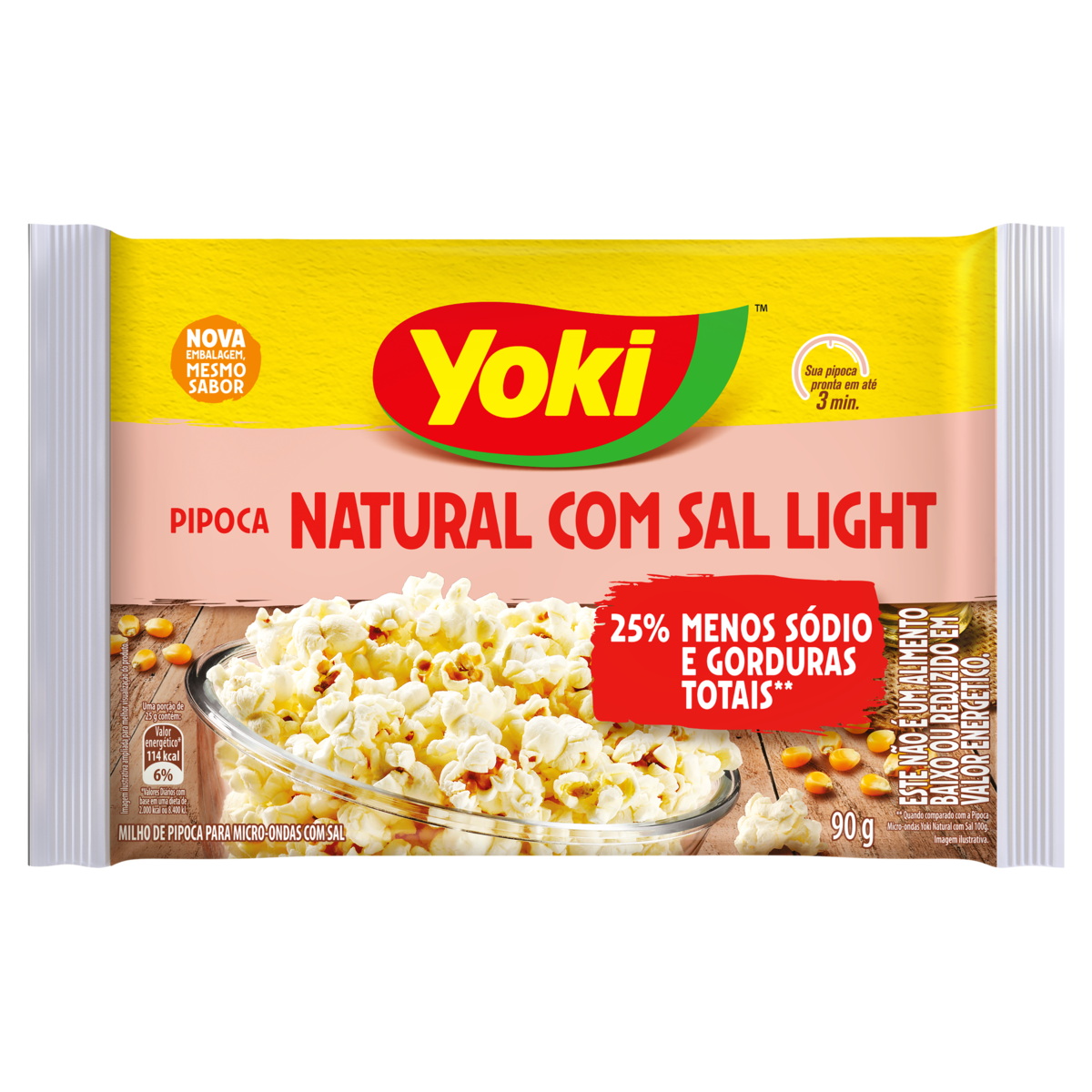 Pipoca para Microondas Natural com Sal Premium Yoki 90g
