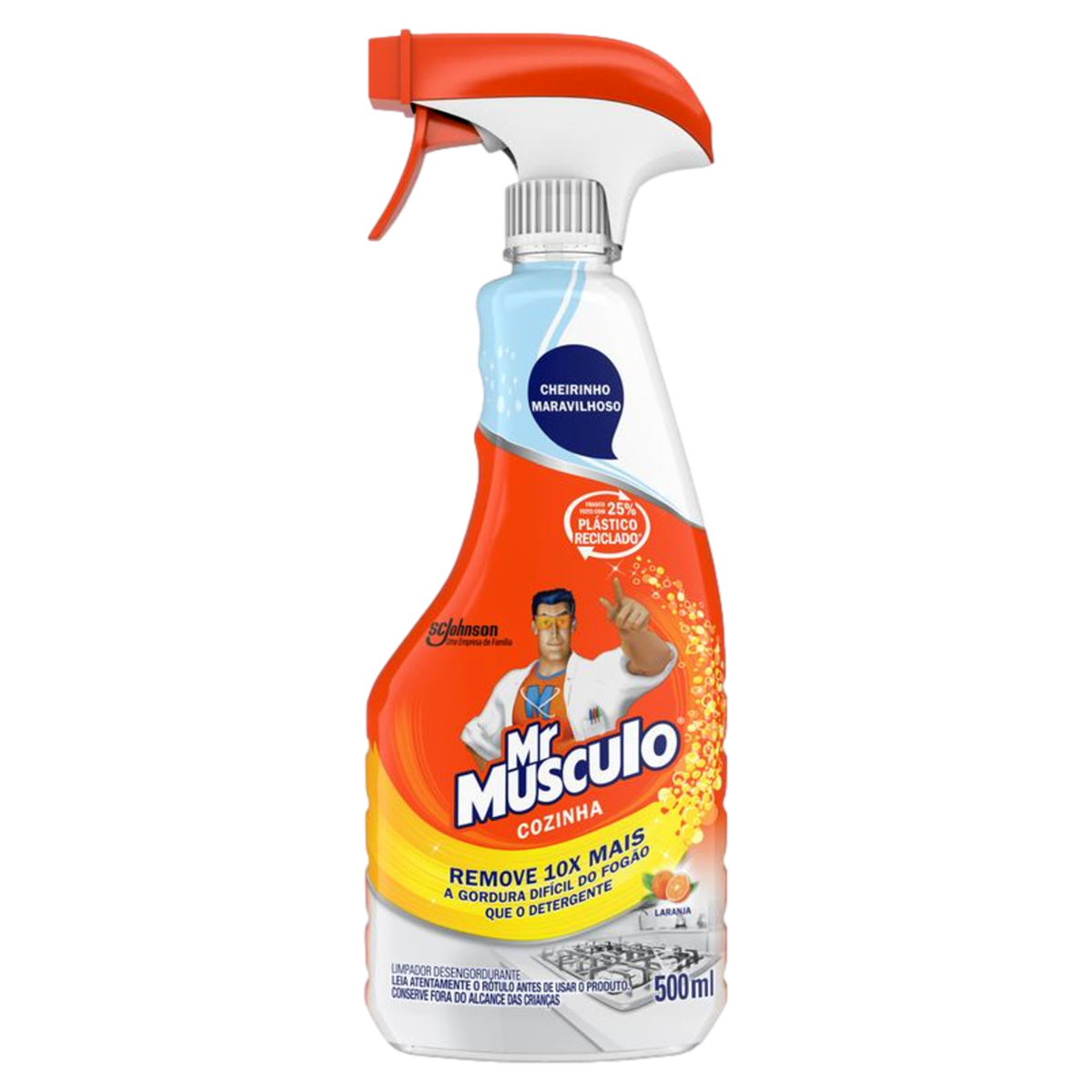 Limpador Desengordurante Cozinha Laranja Mr Músculo Frasco 500ml Borrifador