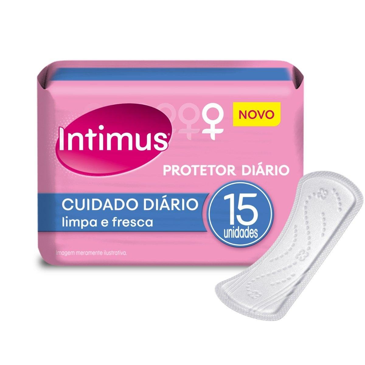 Protetor Diário sem Abas Intimus Cuidado Diário Pacote 15 Unidades