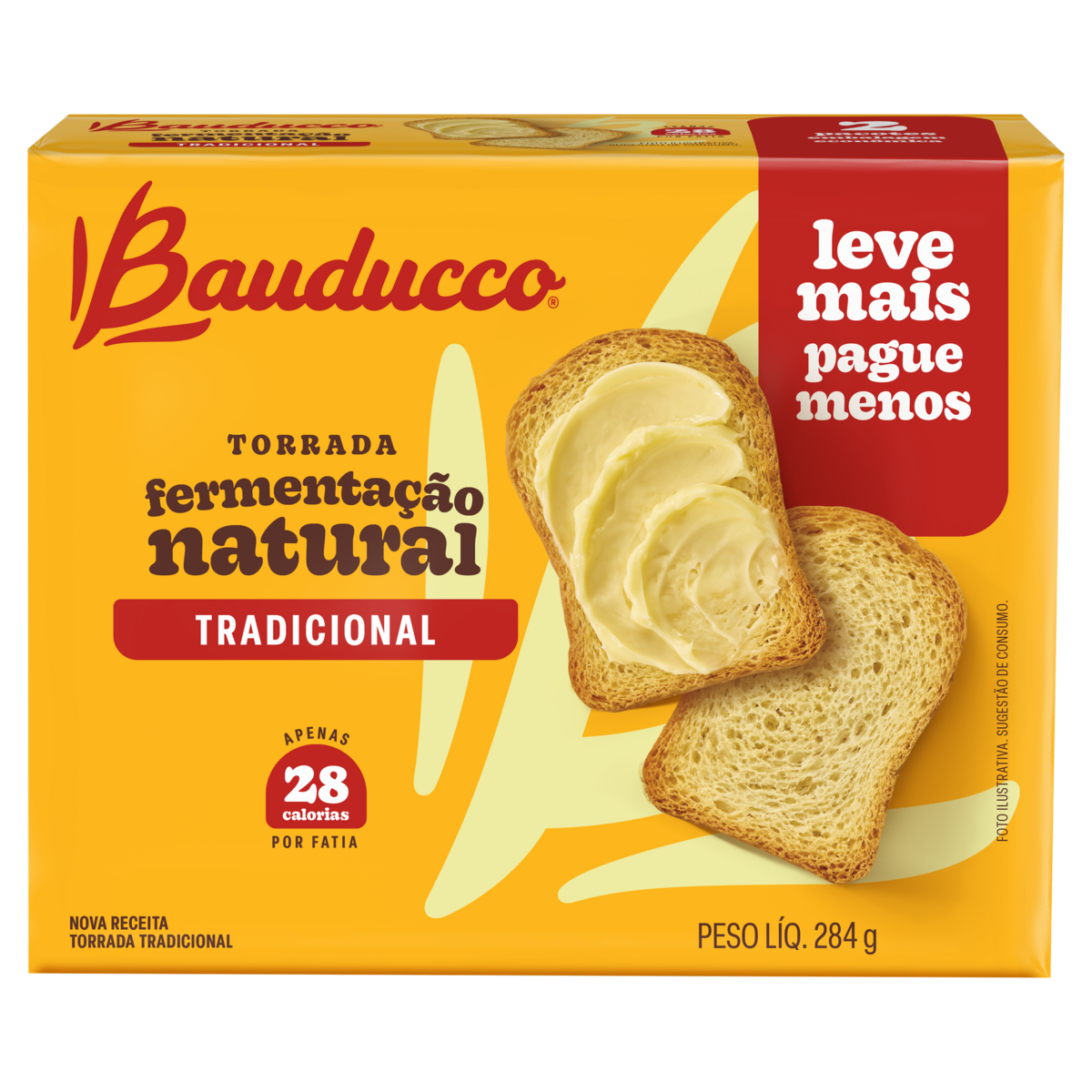 Torrada Tradicional Bauducco Pacote 284g 2 Unidades Embalagem Econômica Leve Mais Pague Menos