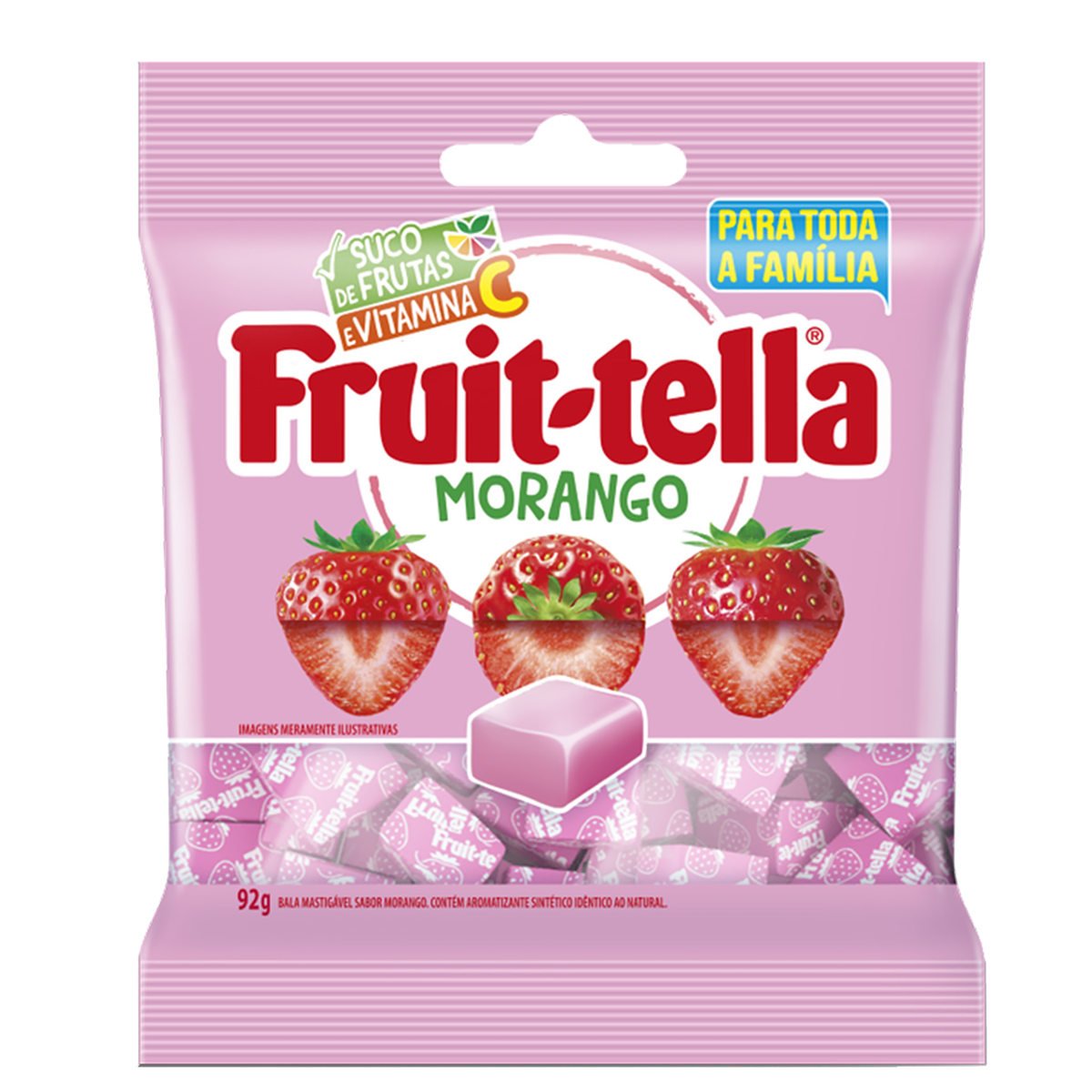 Bala Morango Fruit-Tella Pacote 92g